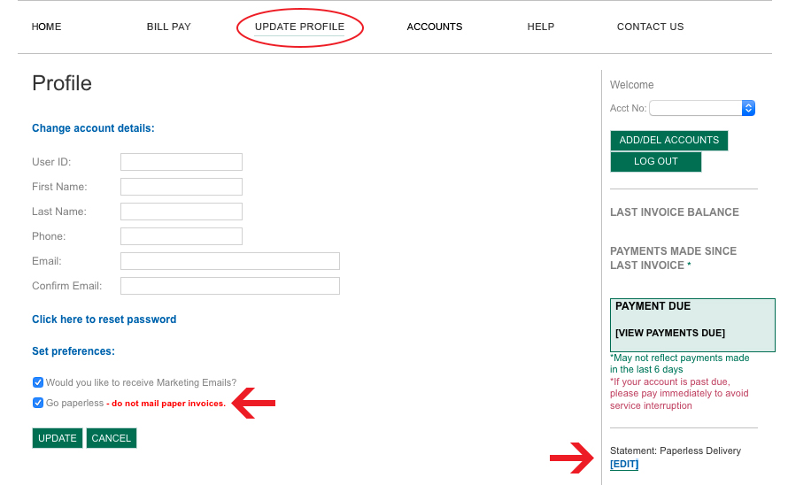 Choose Paperless Billing