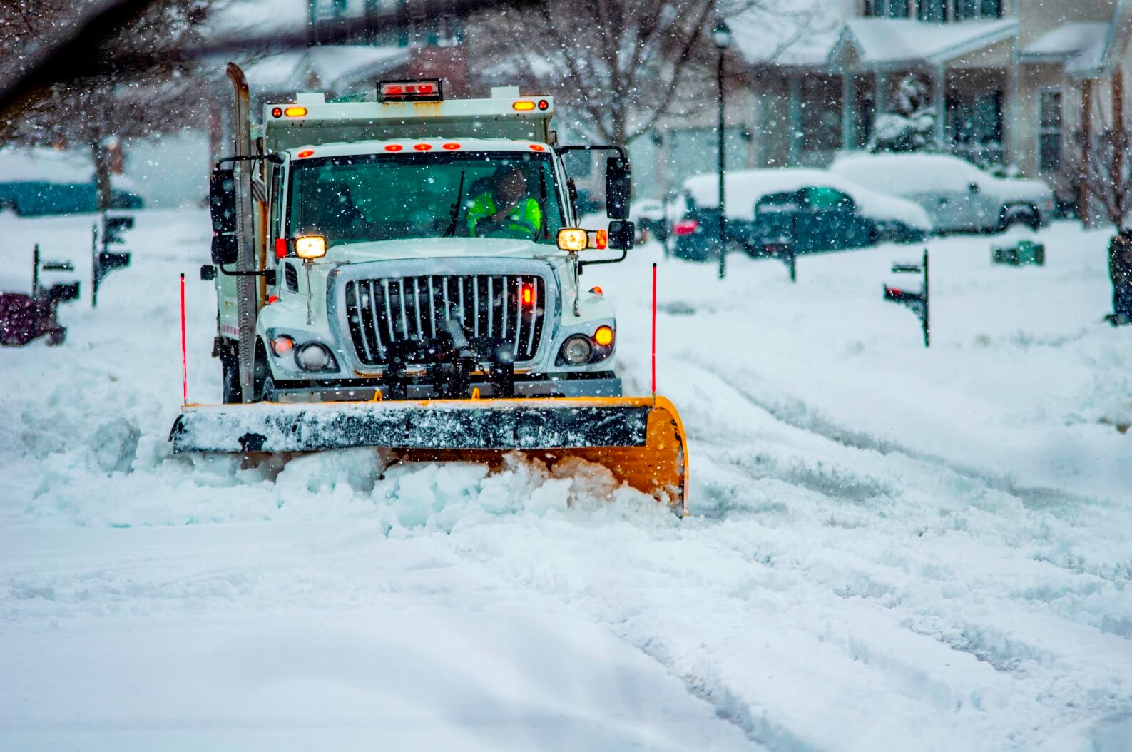 Snow Plowing Neighborhood