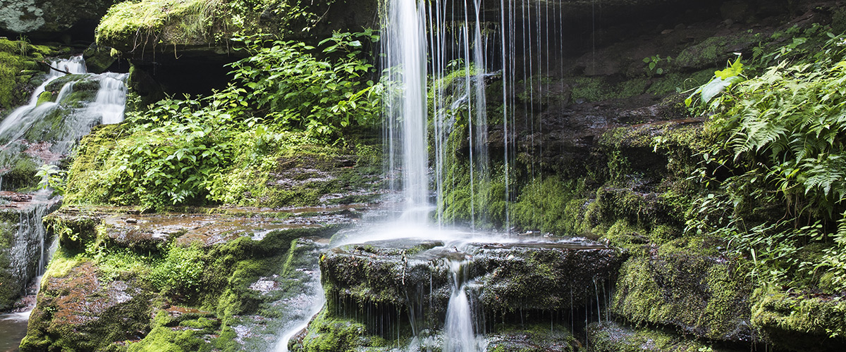 Diamond Notch Falls in Catskill Mountains